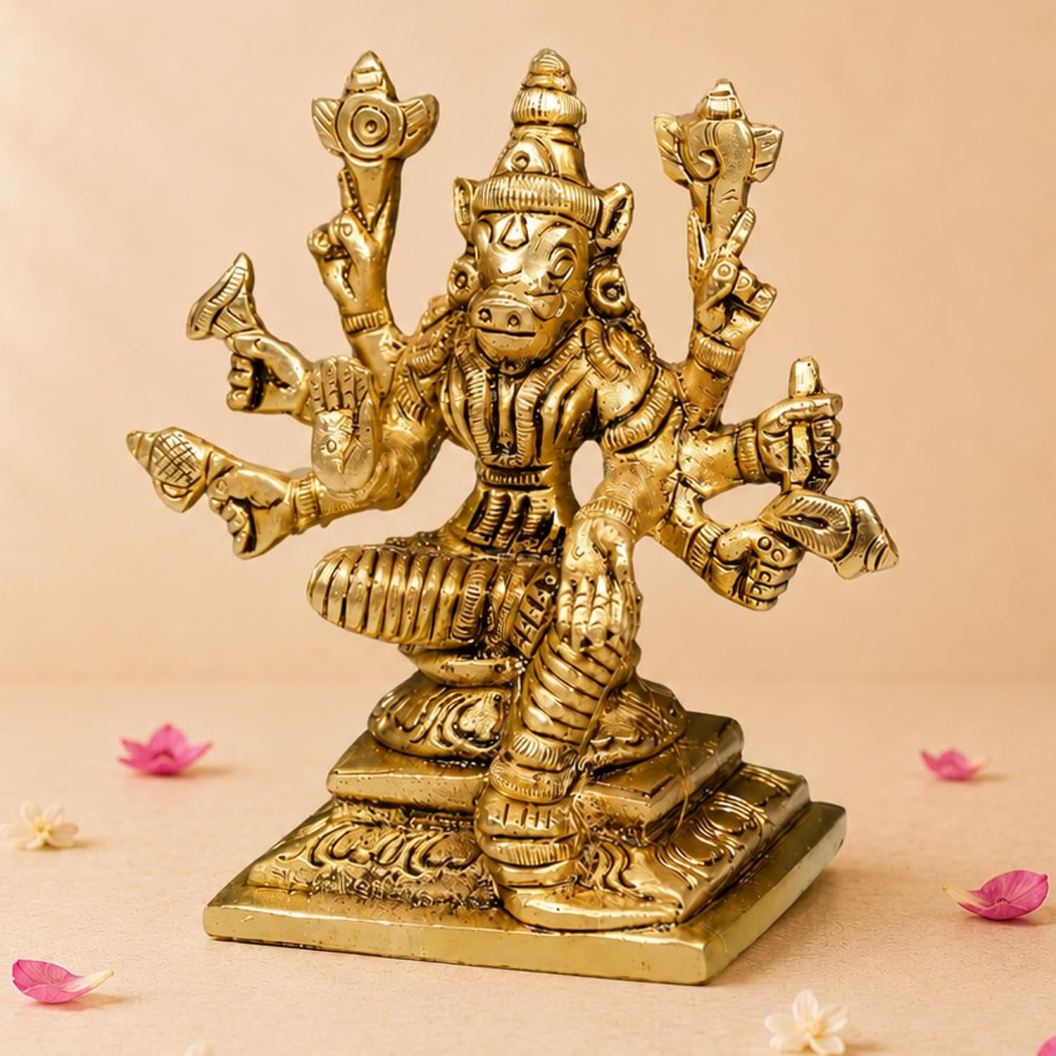 Solid Brass Goddess Varahi Devi Amman Statue for Pooja (3 Inch) – Indian Spiritual Deity Idol for Home Mandir Decor, Housewarming & Return Gift