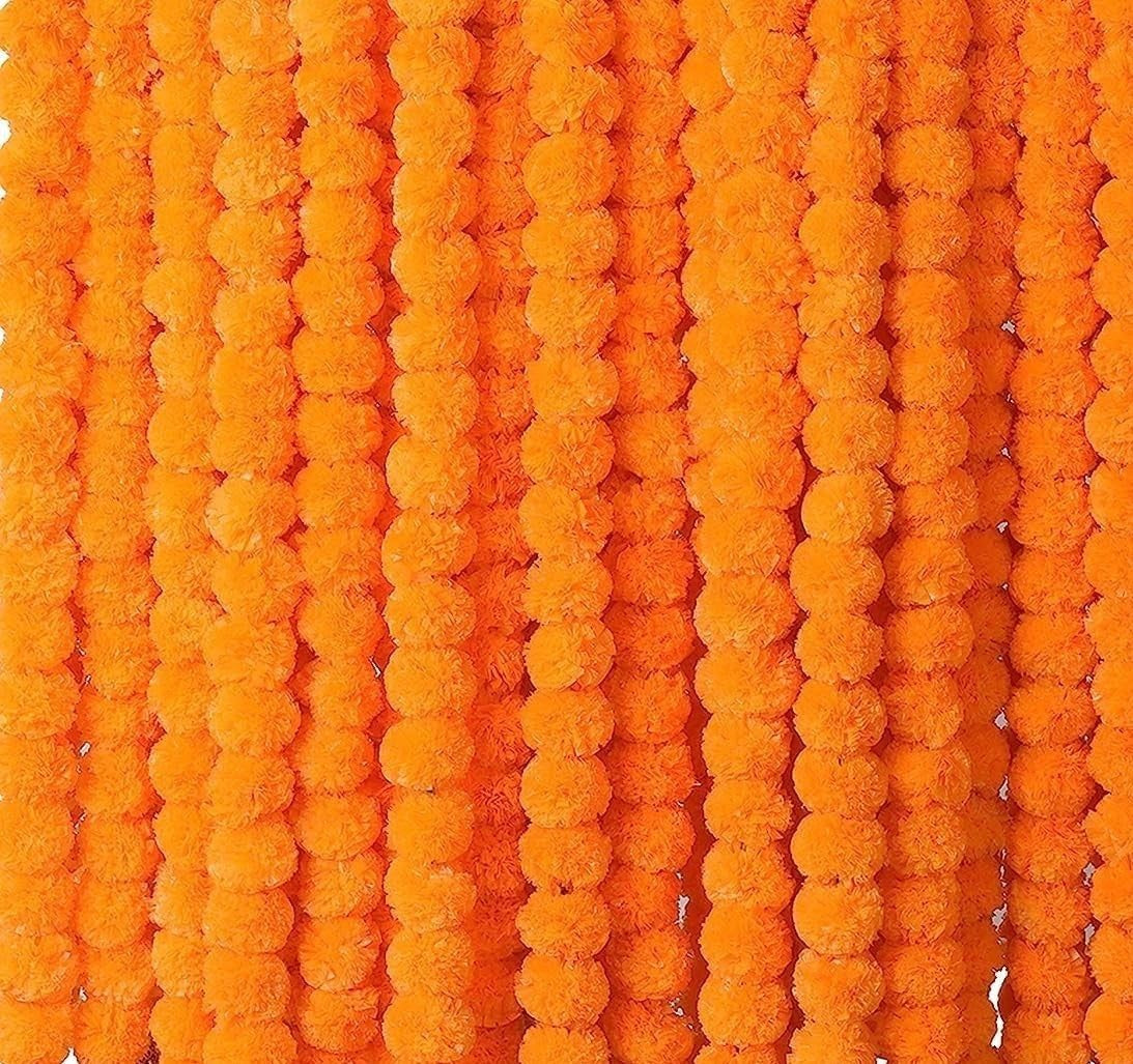 Krati Exports 5 PC - 5 Feet Marigold Garland |Indian/Americ