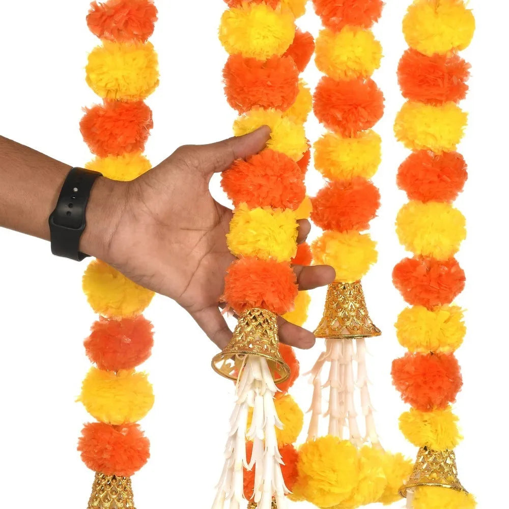 Long Strands Artificial Marigold Garland 1.5M Pooja Diwali Fiesta Pooja Marigold Flowers Indian Décor Events Decor