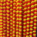 5 Pcs Yellow Dark Orange Marigold Flower Garland for Indian Wedding Decor
