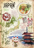 Abstract World Classic Food Travel Map Indian,Mexico,Japanese Food Poster Canvas Painting Wall Art Pictures Home Kitchen Decor