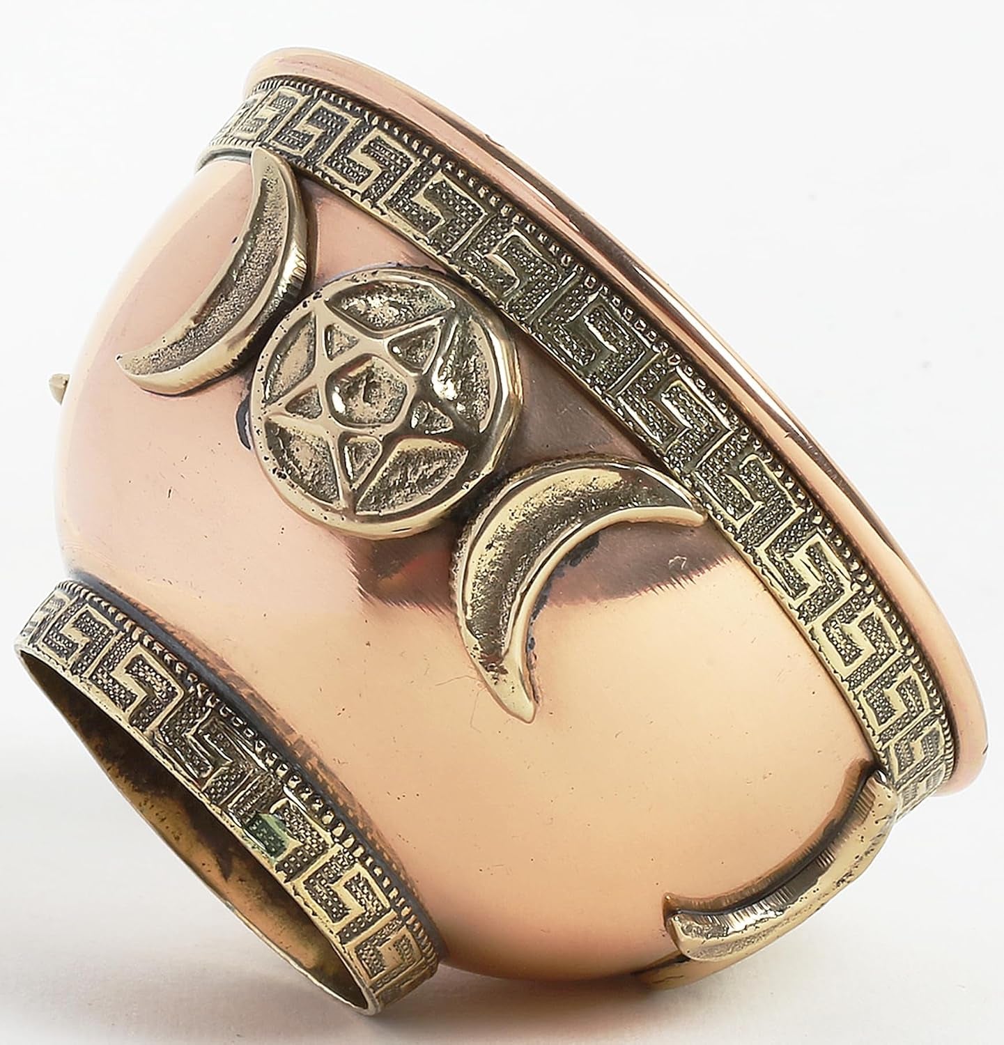 Small Altar Witchcraft Serving, Offering or Smudging Bowl (Triple Moon Bowl), Copper