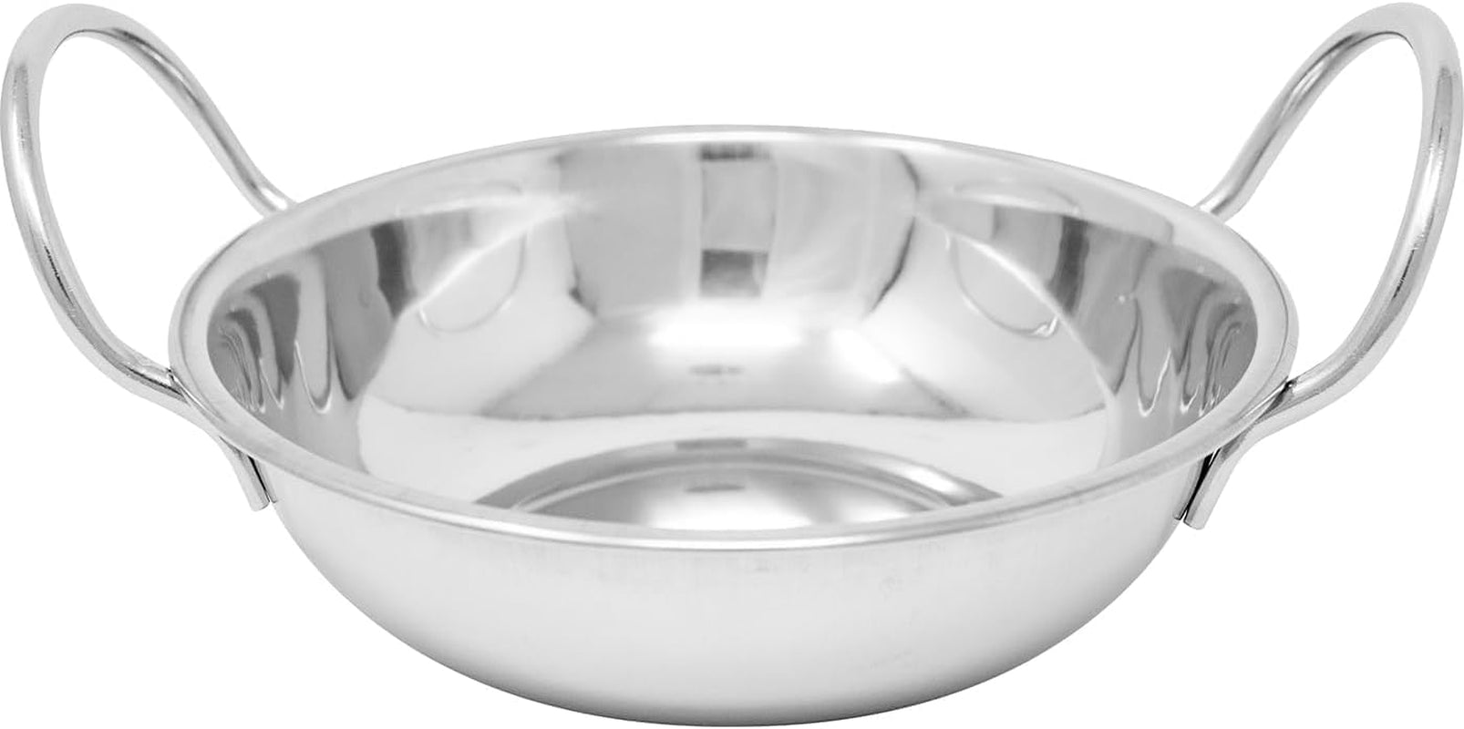 Set of 5 Balti Dishes - 15Cm Karahi Metal Curry Serving Deep Dishes Stainless Steel Indian | Set of 5 | Home Kitchen Restaraunt Catering | Eating Serving | Mirror Finish