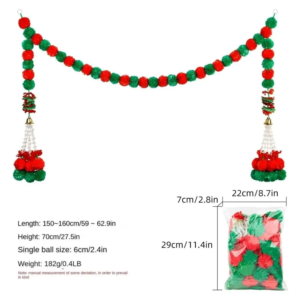 Long Strands Artificial Marigold Garland Indian Décor Pooja Diwali Fiesta Pooja Marigold Flowers Bendable Pooja Wedding