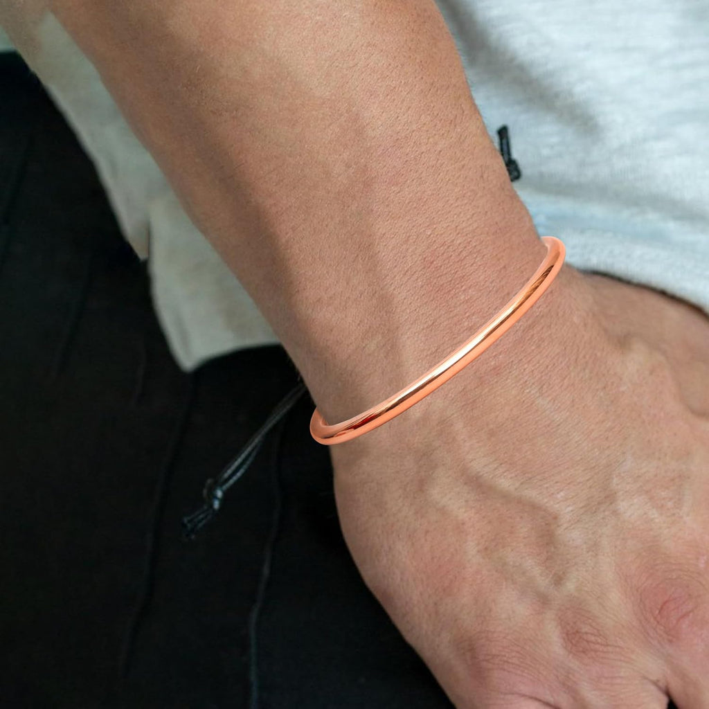 Pure Copper Bracelet Handmade Cuff for Men and Women Plain Solid Bangle Adjustable Kada from India…