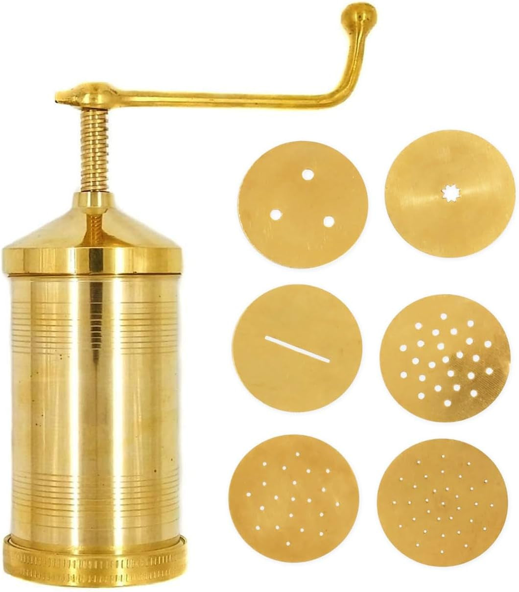 Eternals Manual Pasta Maker Machine, Brass, for Idiyappam, Murukku, Farsan Sev