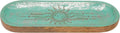 Handcrafted Wooden Incense Holder Inlay with Boat Shape Design Agarbatti Dhoop Stand Spiritual Sun and Moon Design Indian Traditional Festival Home Décor Meditation Pooja Use (Blue)(Size :-11"X4")