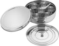Spice Organizer Stainless Steel Masala Dabba, 7 Compartment Indian Spice Box with Lid, round Kitchen Container