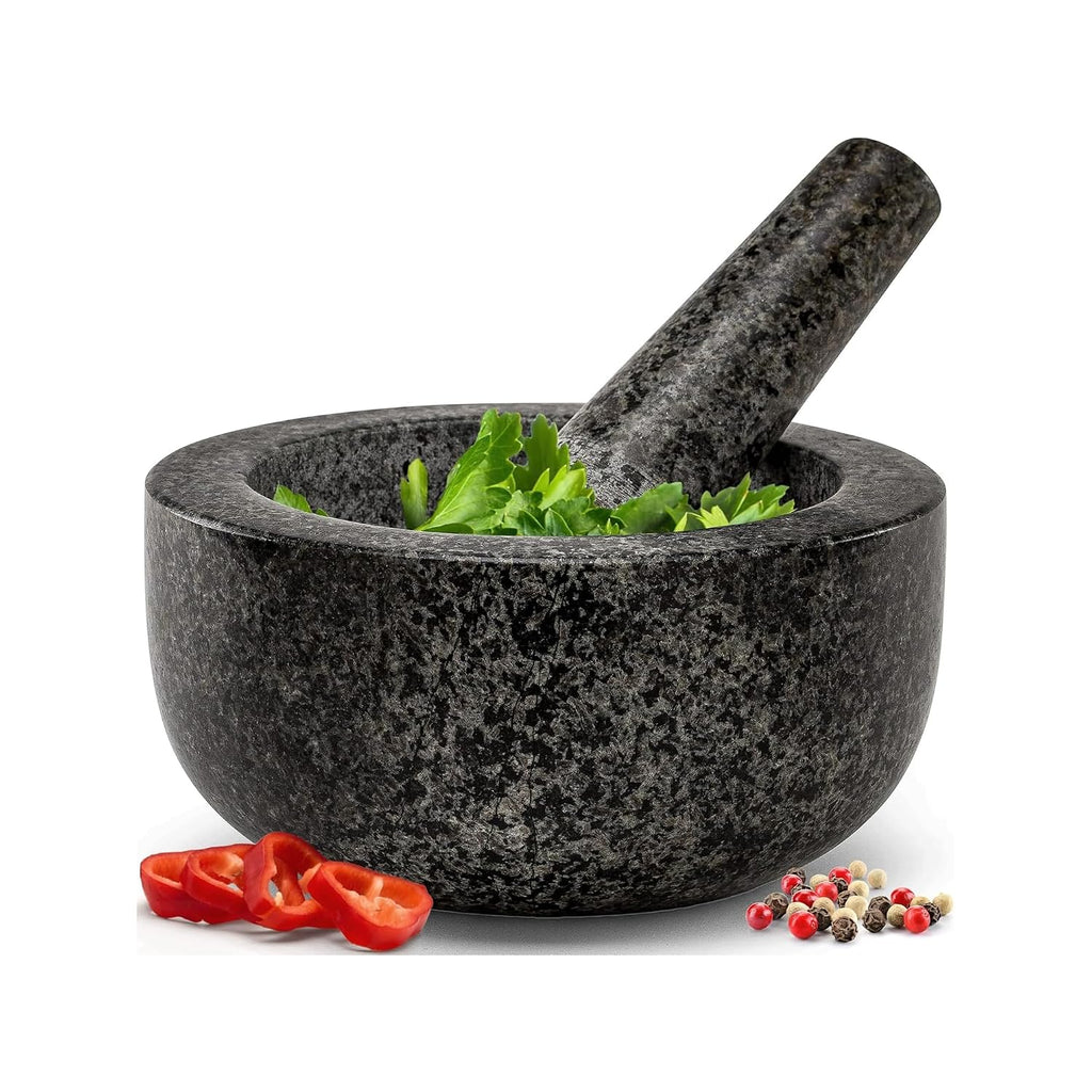 Pestle and Mortar Set – Premium Solid Natural Stone, Essential for Kitchen Essentials & Culinary Creations – Durable and Elegant Design by