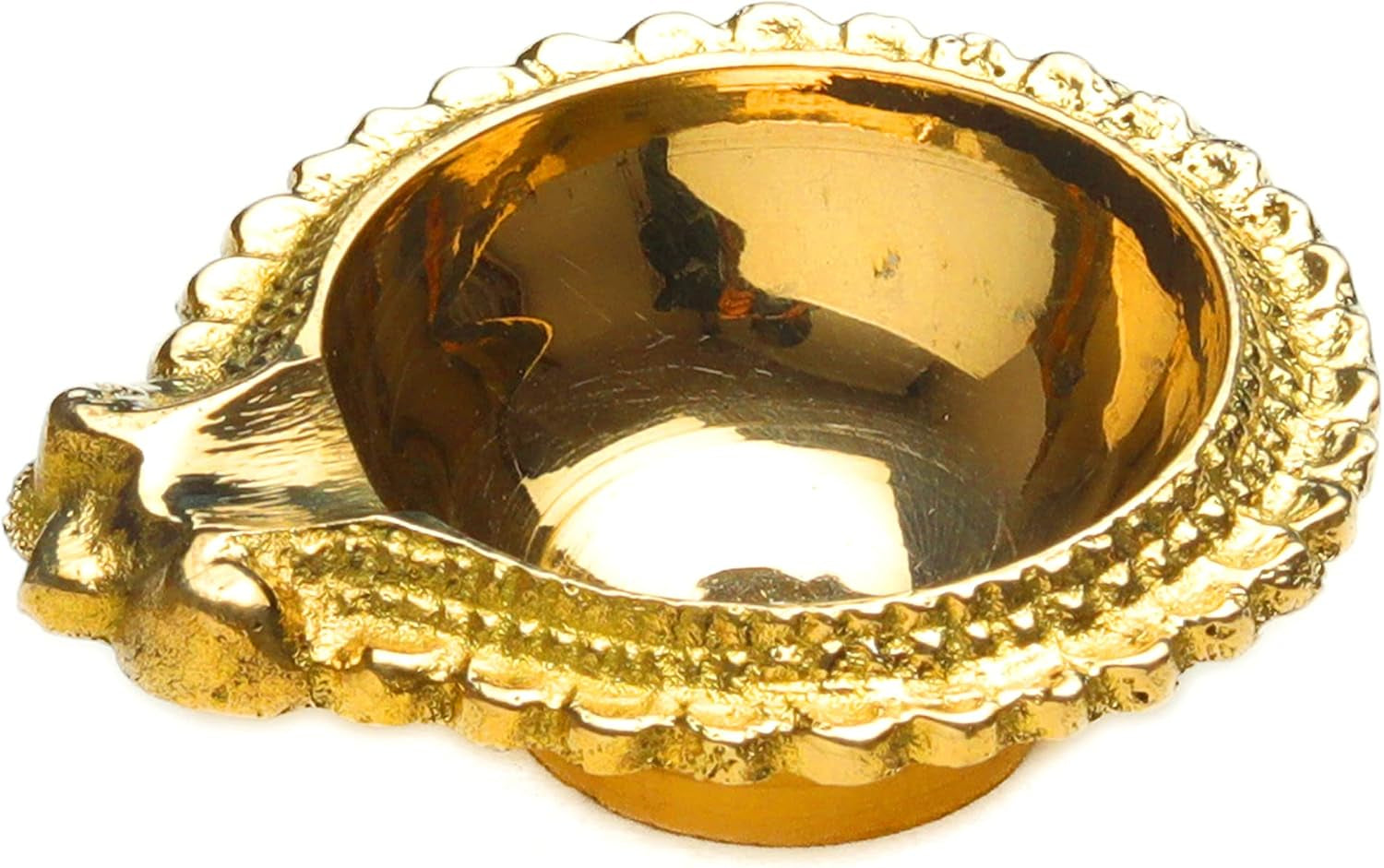 Set of 4 Diya Deepak Pooja Diya Puja Item Brass Oil Lamp Pooja Essential for Indian Traditional Festival Laxmi Poojan New Year Decorations Aarti Lighting Accessories Gift Lantern(Size:-2")(Golden)