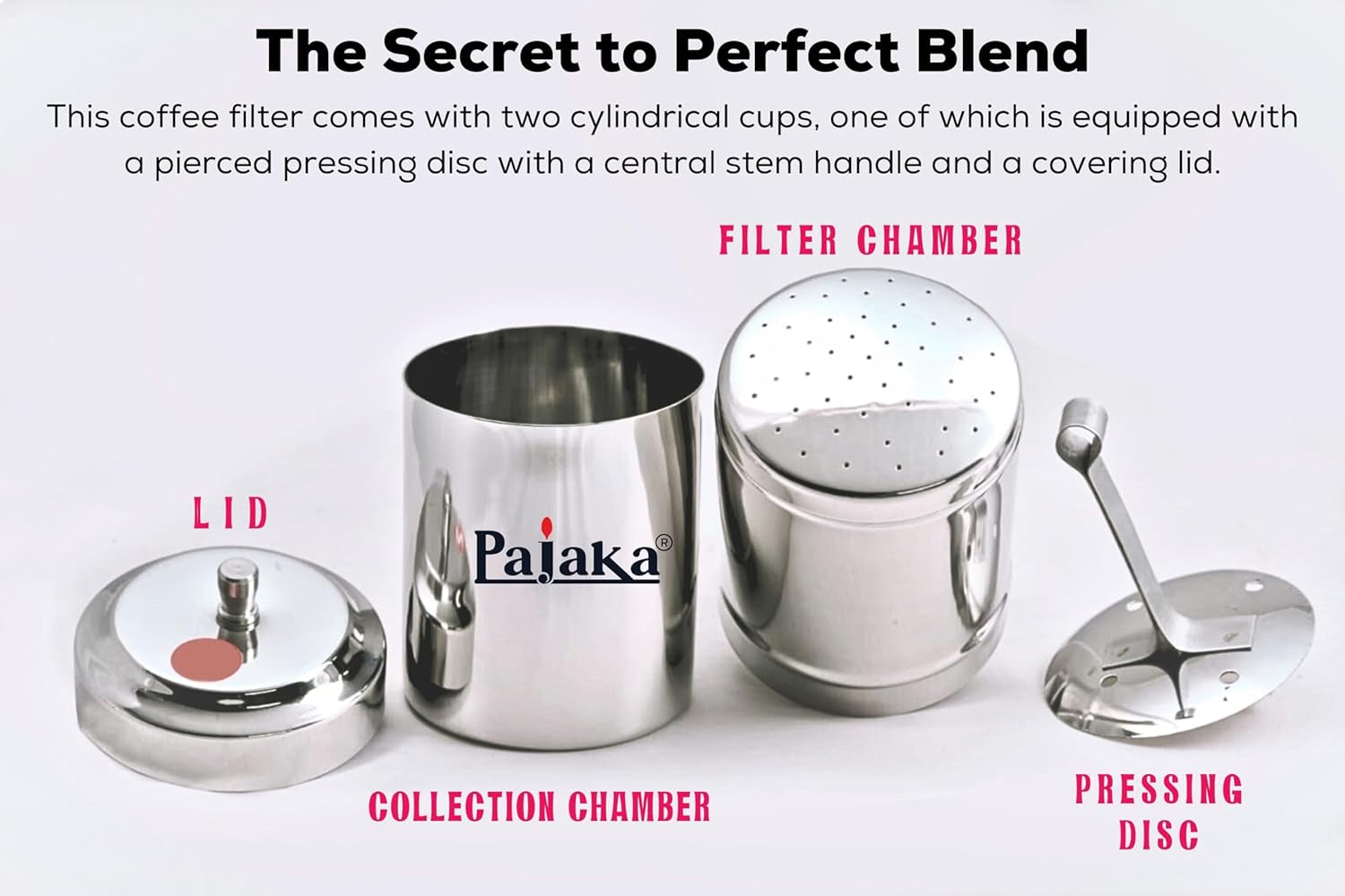 Retail Hub Stainless Steel South Indian Coffee or Kappi Filter & Drip Maker Silver Small Size for Home & Kitchen