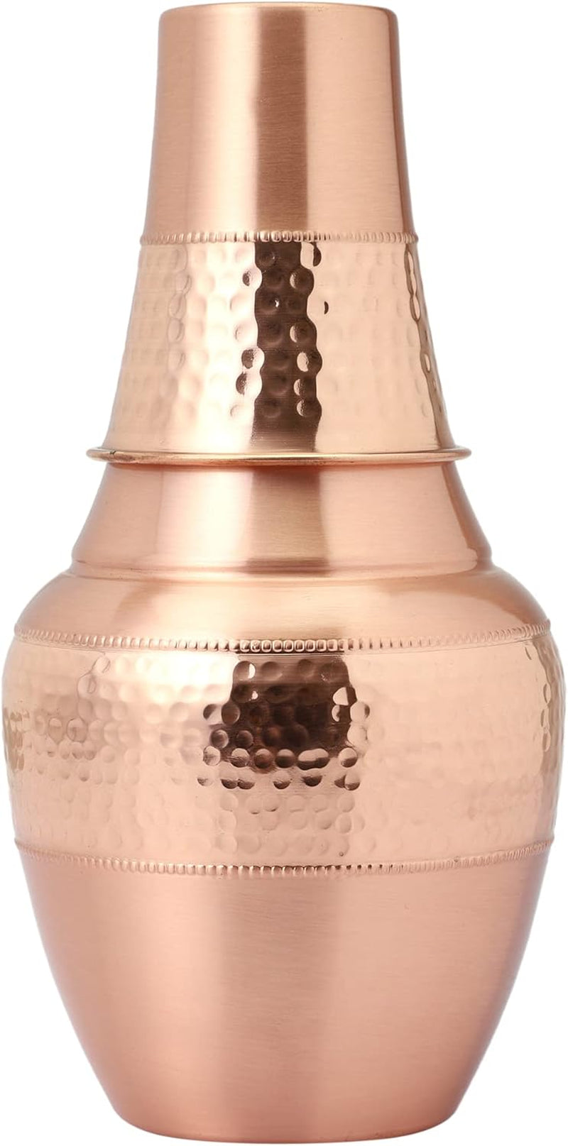 Pure Copper Bedside Water Carafe with Tumbler, for Ayurveda Health Benefits - Capacity - 1.4 Lt. (47.3 US Fluid Ounce)
