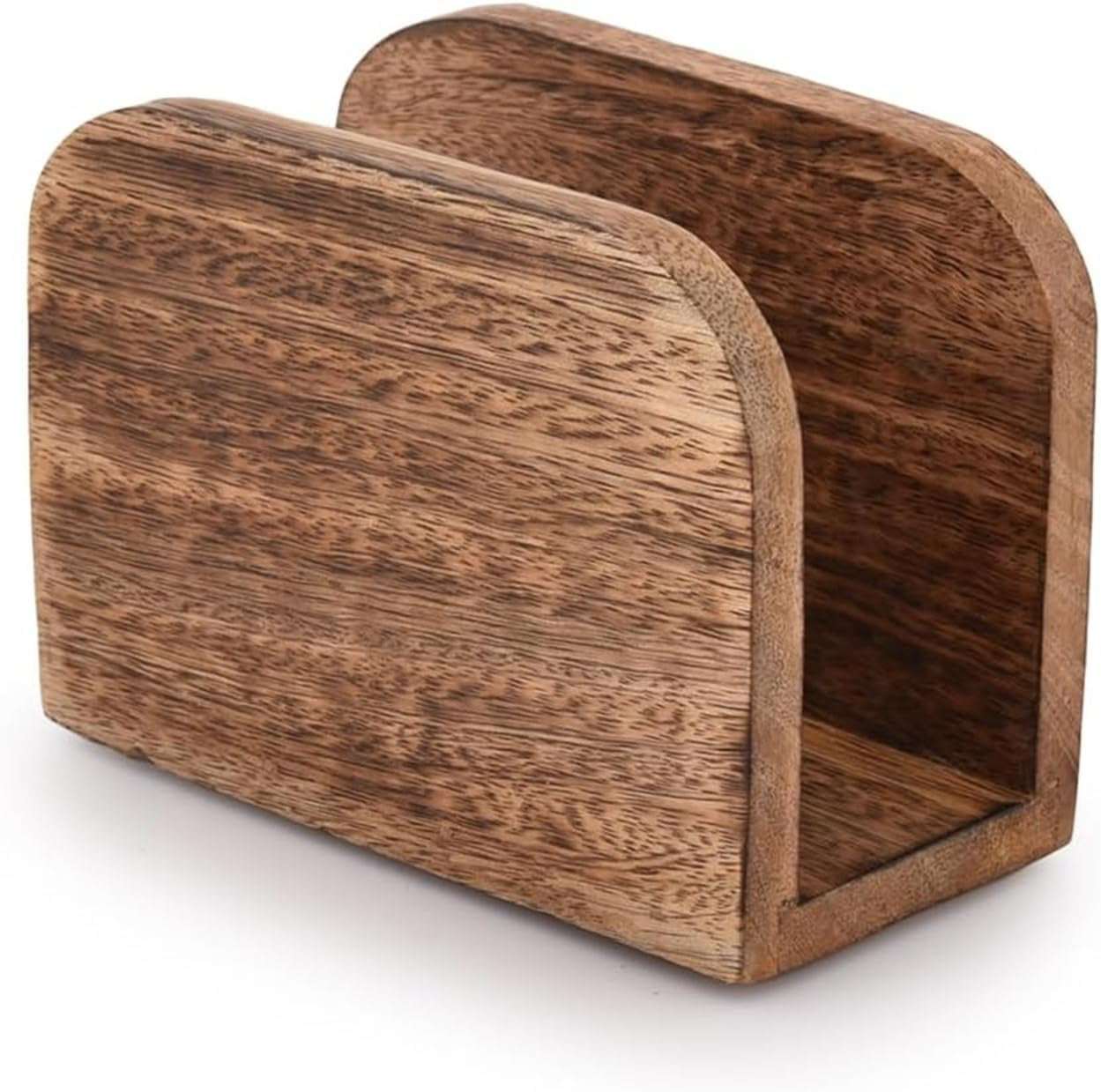 Mango Wood Napkin Holders Burning Finish for Kitchen Upright Paper Napkin Storage Dispenser House, Party, Restaurant, Hotel, Cafe, Bar Pack of 2 Pcs
