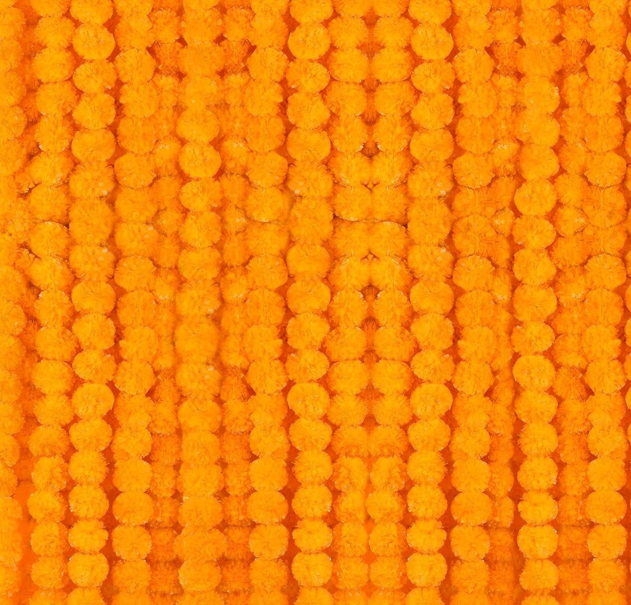 5 PC - 5 Feet Marigold Garland |Indian/American Wedding Party Mantle Decoration, Faux Garlands Wedding Garland, Diwali Decoration, Spring Bush Floral!