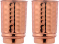 Hammered Pure Copper Tumblers Set of 2, for Ayurveda Health Benefits Unlined, UNCOATED and Lacquer Free - 350 Ml Capacity