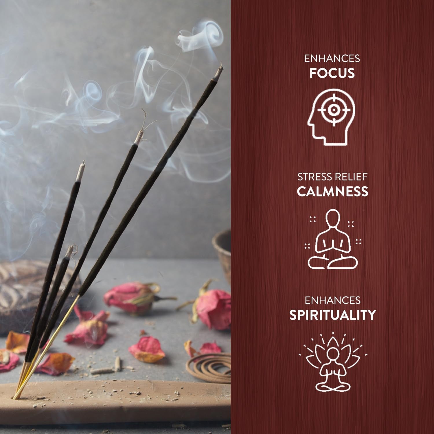 Sandalwood Incense Sticks (120 Sticks, 6 Boxes Inside) | Aromatherapy Incense for Home, Induce Relaxing Sleep, Spiritual Strength, and Strengthen Meditation Practices | Natural Indian Fragrance.