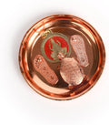 Charan Plate Set with Tortoise Lakshmi Pendant and Lakshmai Charan for Pooja Ghar Home Temple Mandir Traditional Religious Auspicious Puja Items Décor Decoration and Gifting (Lakshmi Charan Combo)