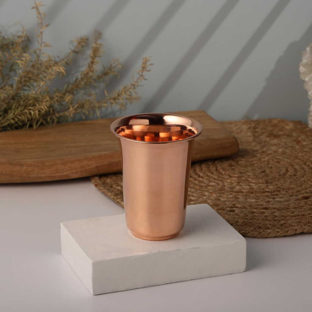 Copper Tumbler, LACQUERED-FREE, UNLINED and UNCOATED - 300 Ml, for Ayurveda Health Benefits