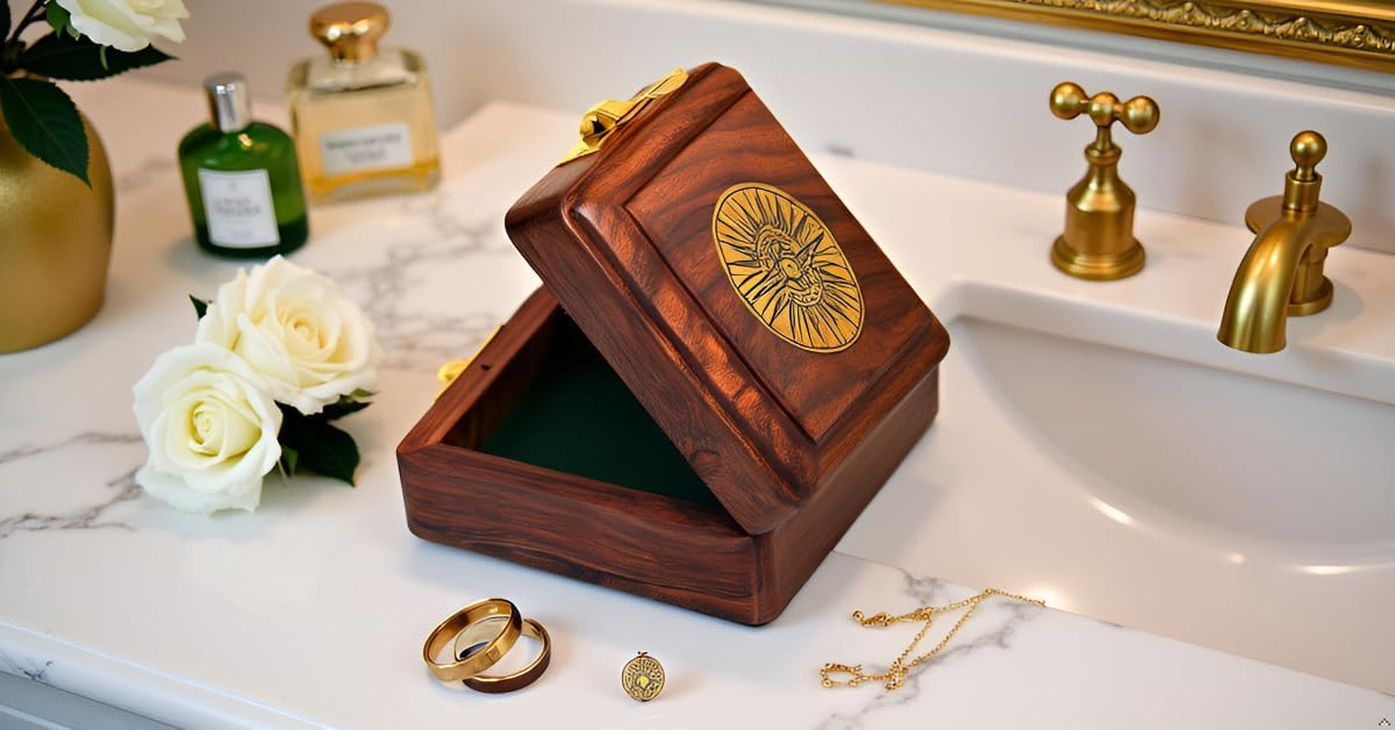 Antique 3" Indian Rosewood Keepsake Wooden Box -Decorative Vintage Storage Box - Antique