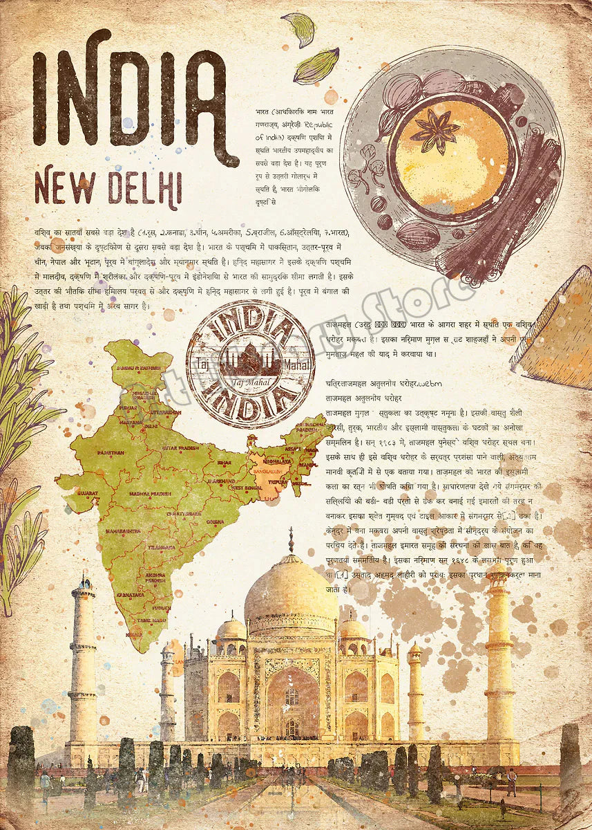 Abstract World Classic Food Travel Map Indian,Mexico,Japanese Food Poster Canvas Painting Wall Art Pictures Home Kitchen Decor