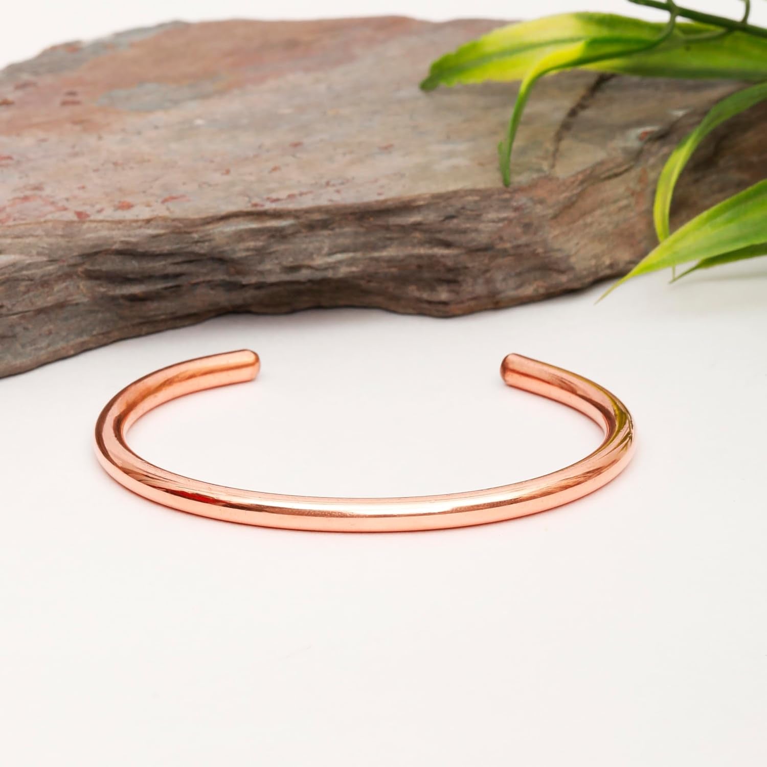 Pure Copper Bracelet Handmade Cuff for Men and Women Plain Solid Bangle Adjustable Kada from India…