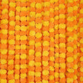5 Feet Indian Marigold Garland for Decoration, Artificial Marigold Flowers for Diwali Halloween Day of Dead, Día De Los Muertos, Indian Wedding Flower Decoration (Yellow & Mango)